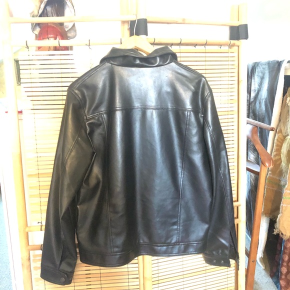 Italian Leather blazer; Florence by - Brunello Pradeshi black soft lambskin. - Picture 8 of 10